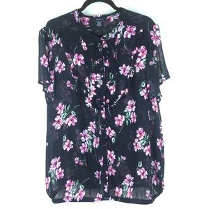 TORRID Black Floral Top